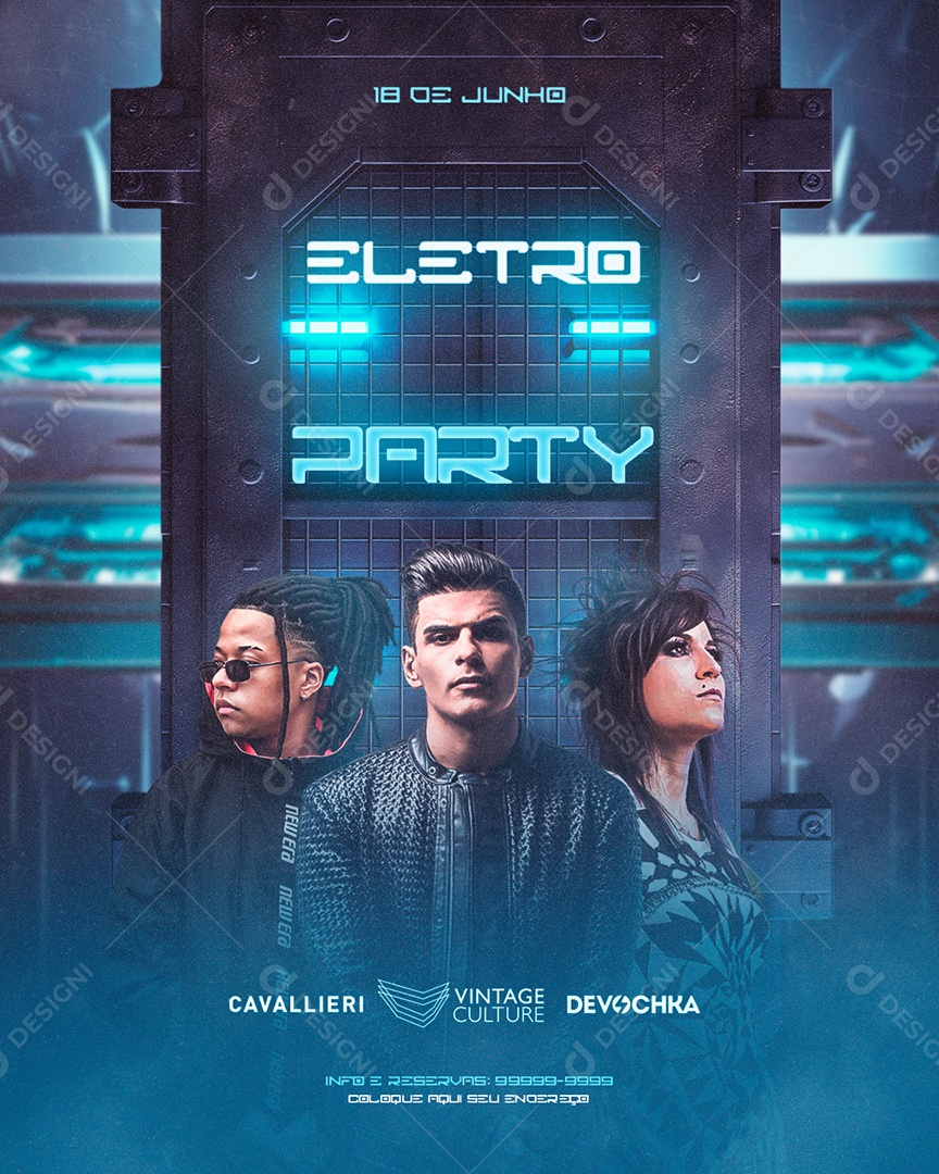 Social Media Story Flyer Eletro Party PSD Editável