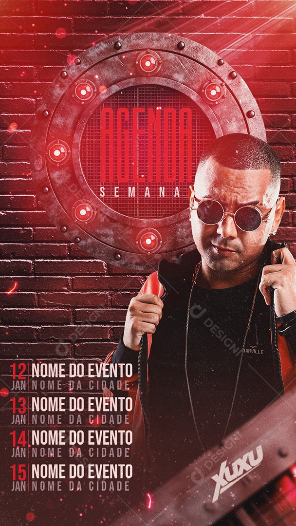 Social Media Flyer Story Agenda Da Semana Xuxu PSD Editável
