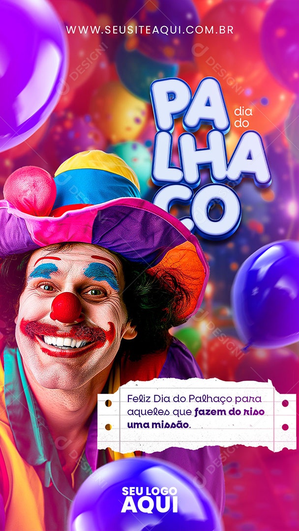 Story Dia do Palhaço 10 de Dezembro para Aqueles que Fazem de Riso uma Missão Social Media PSD Editável