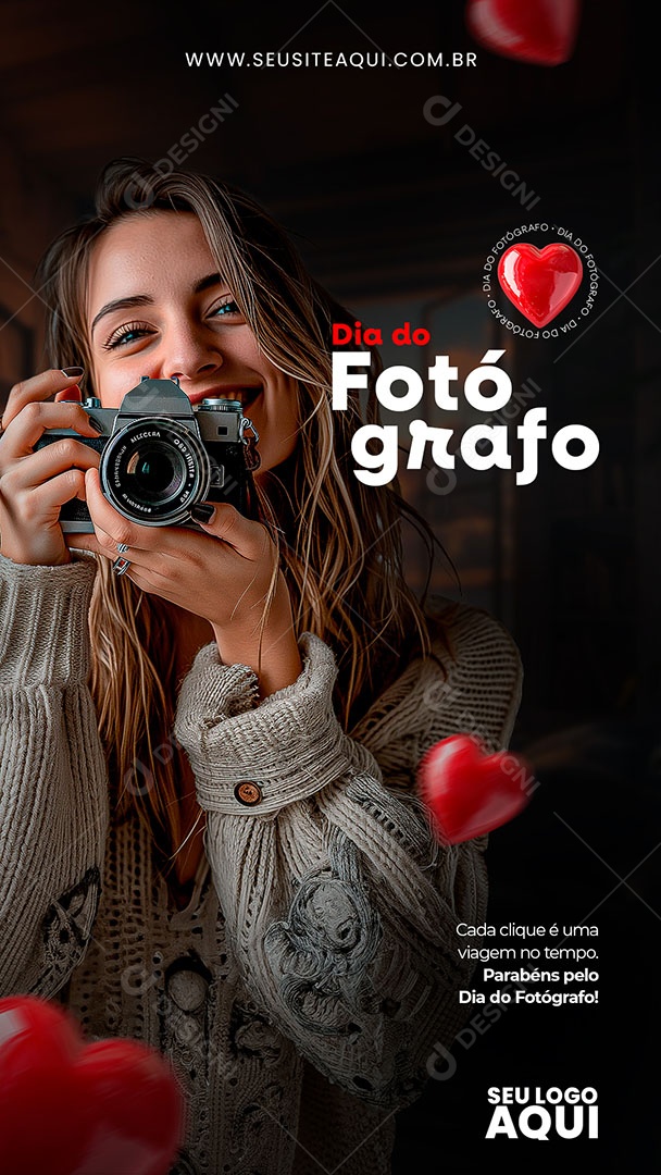 Story Dia Do Fotógrafo 08 De Janeiro Cada Clique é uma Viagem no Tempo Social Media PSD Editável