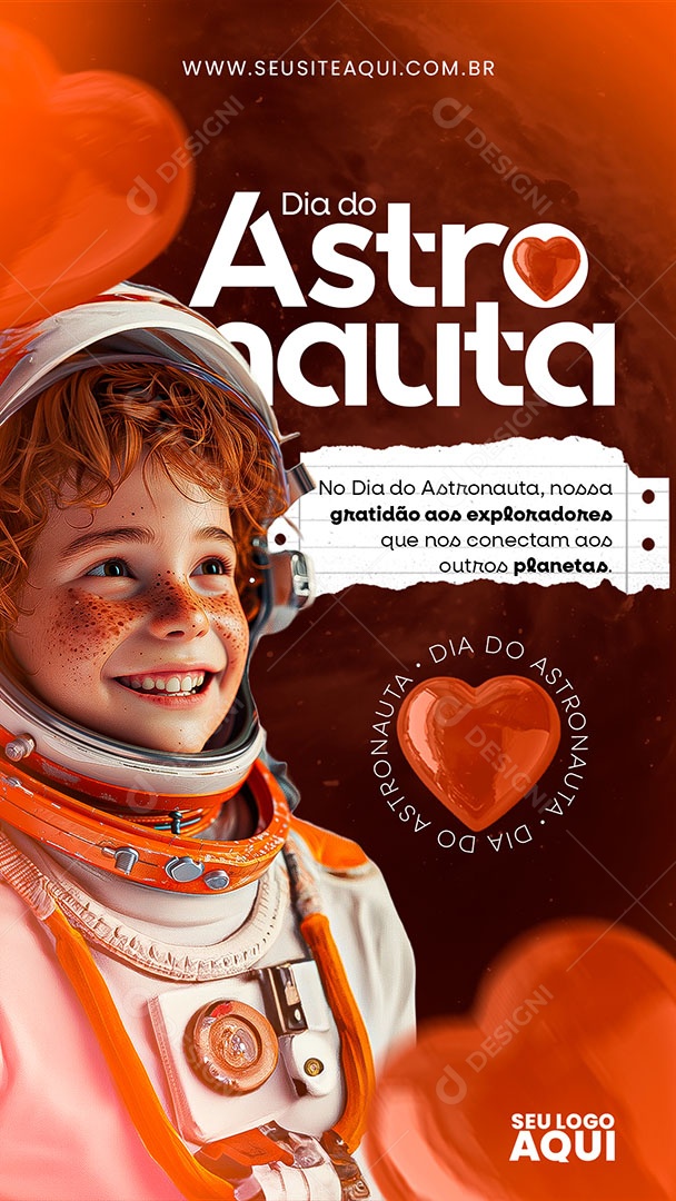 Story Dia do Astronauta 09 de Janeiro Gratidão aos Exploradores Social Media PSD Editável