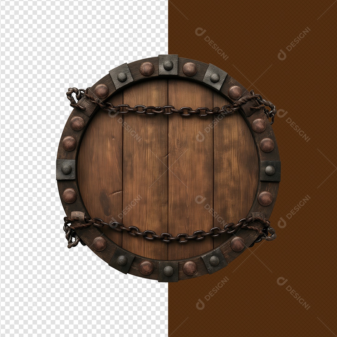 Elemento 3D Moldura Ferro Correntes Para Composição PSD