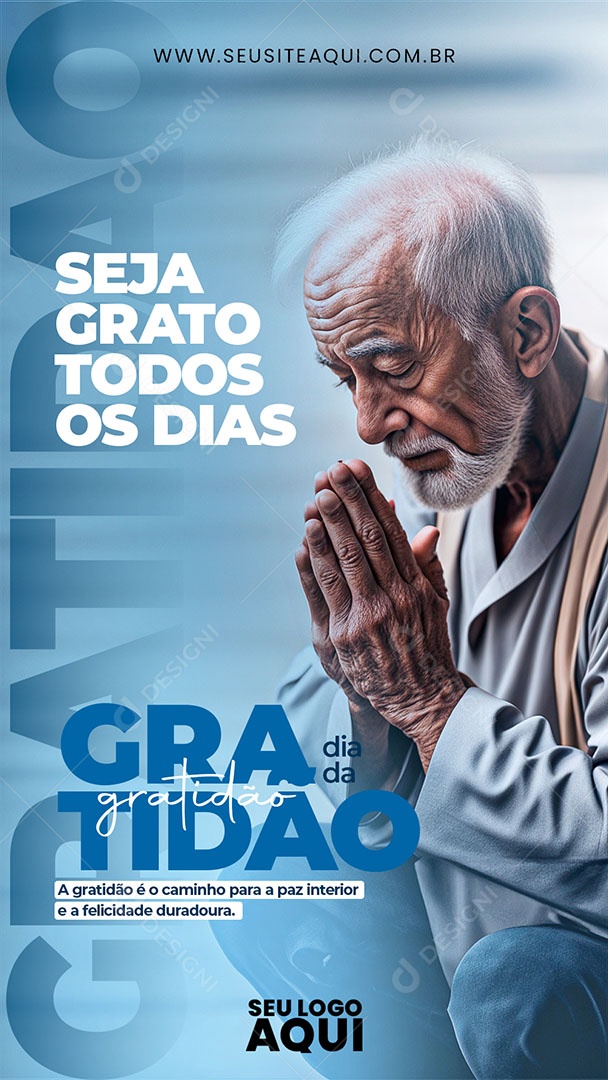 Story Dia da Gratidão 06 de Janeiro é o Caminho para a Paz Interior Social Media PSD Editável