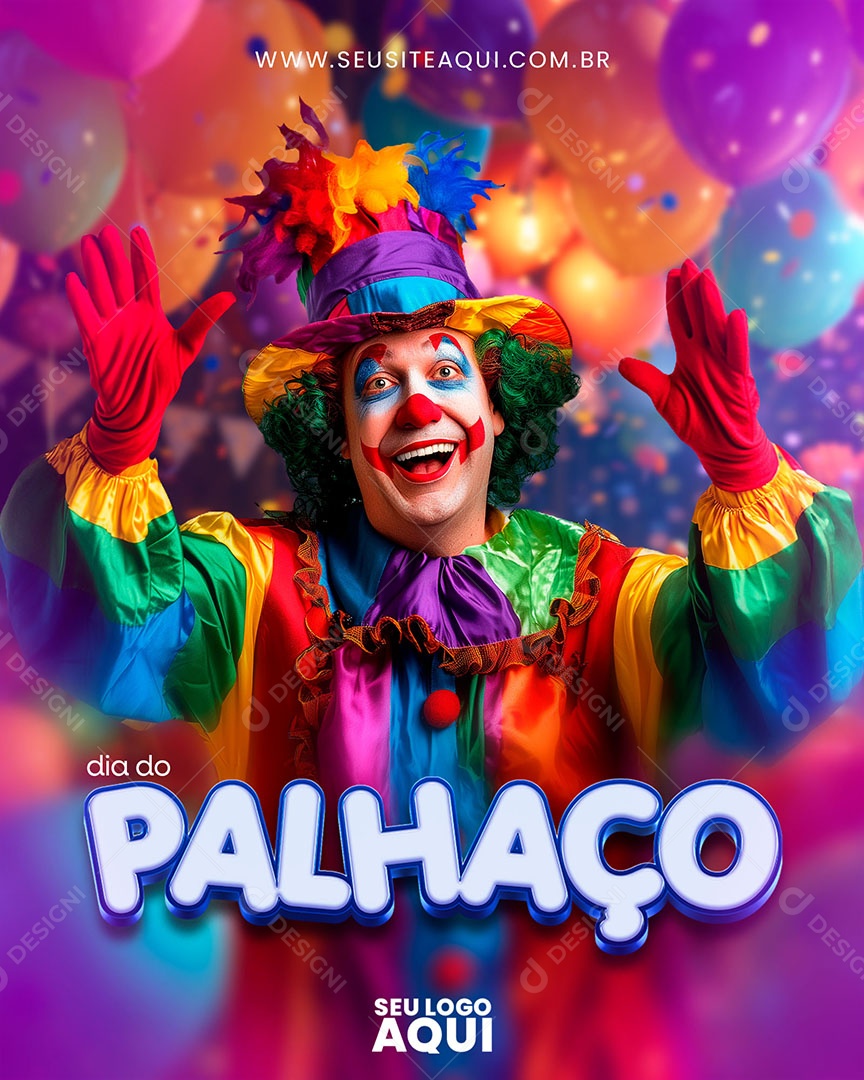 Social Media Dia do Palhaço 10 de Dezembro PSD Editável