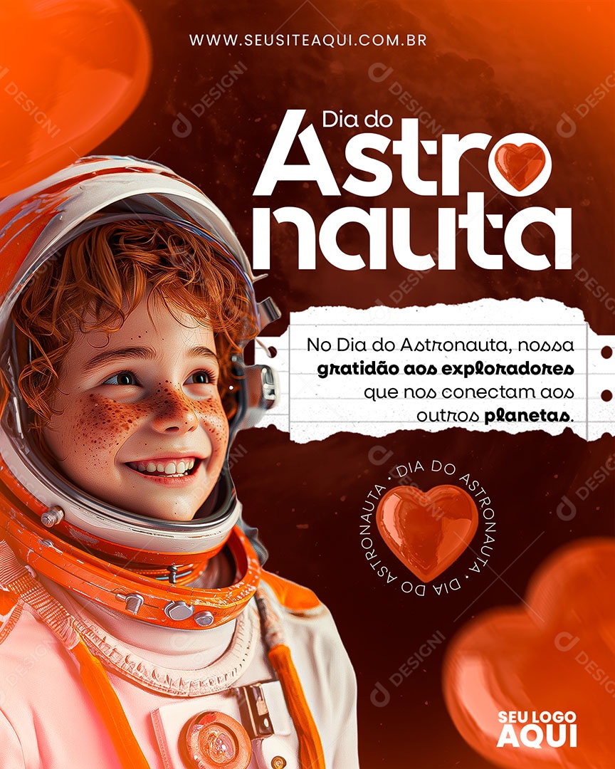 Dia do Astronauta 09 de Janeiro Gratidão aos Exploradores Social Media PSD Editável