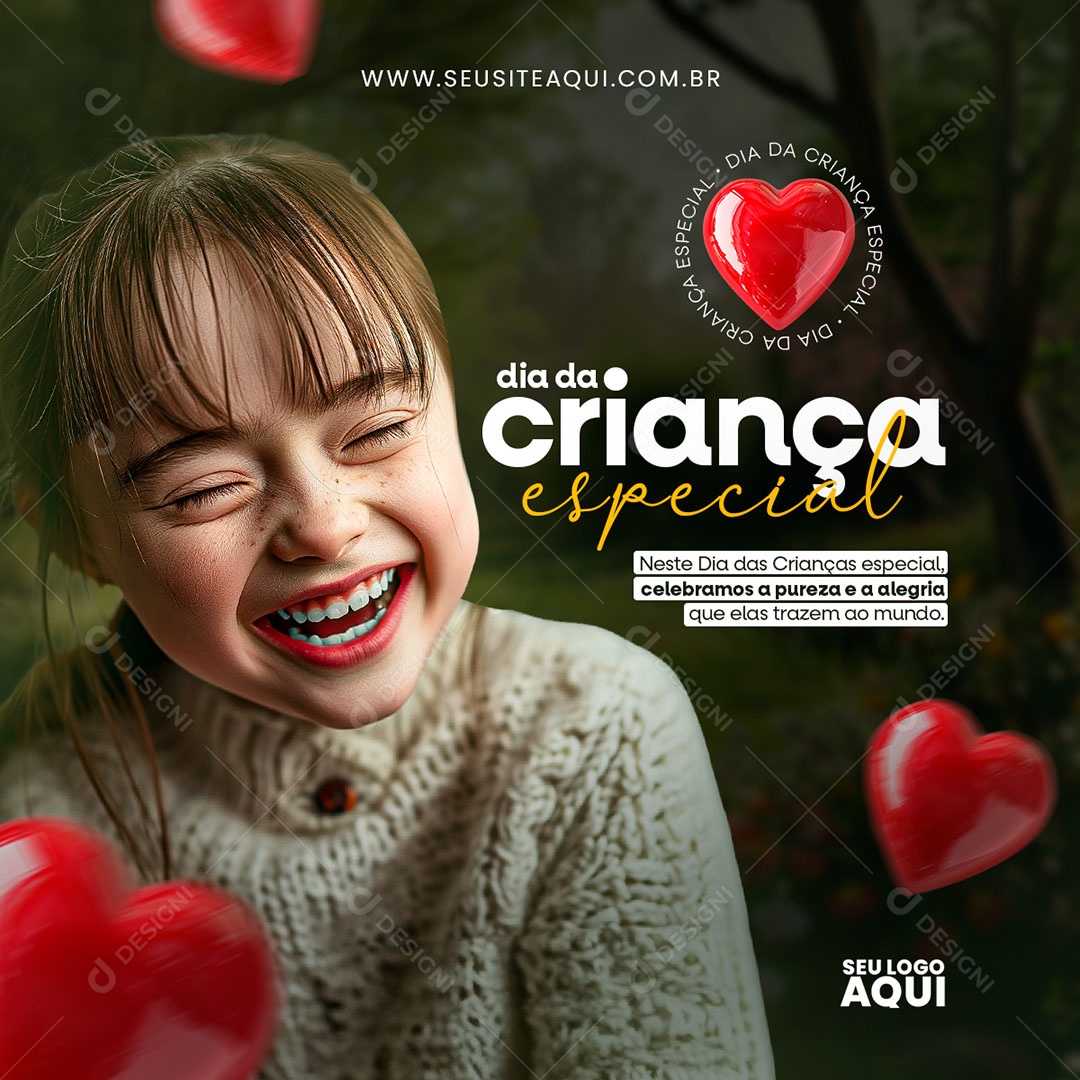 Feed Dia da Criança Especial 09 de Dezembro Celebramos a Pureza e a Alegria Social Media PSD Editável