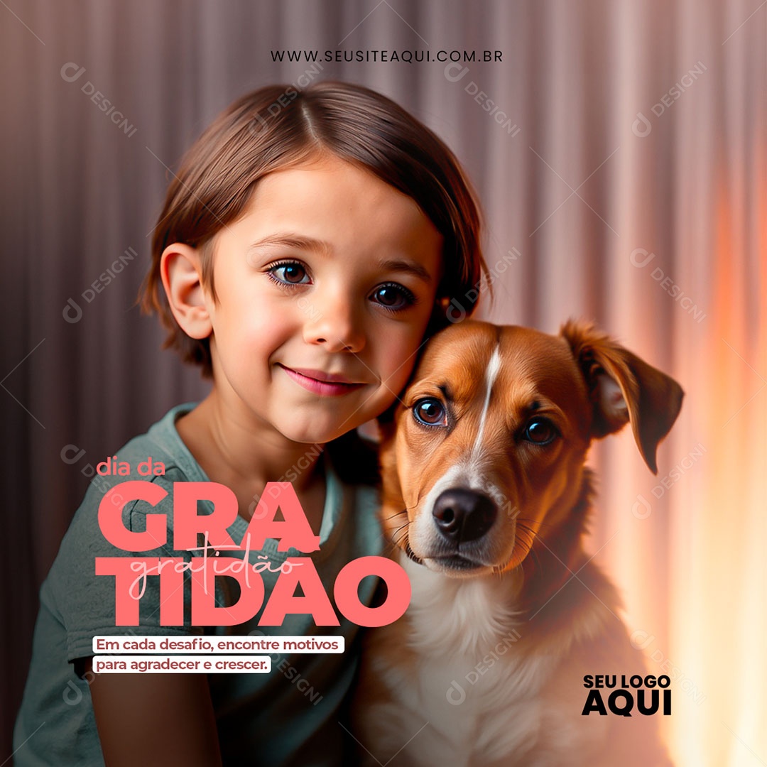 Feed Dia da Gratidão 06 de Janeiro Em Cada Desafio Encontre Motivos para Agradecer Social Media PSD Editável