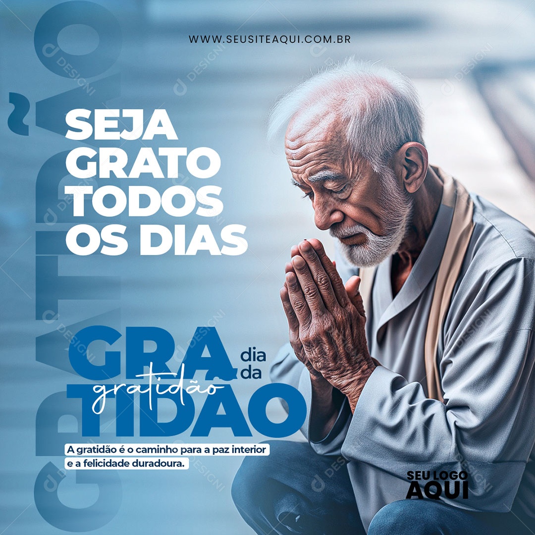 Feed Dia da Gratidão 06 de Janeiro Seja Grato todos os Dias Social Media PSD Editável