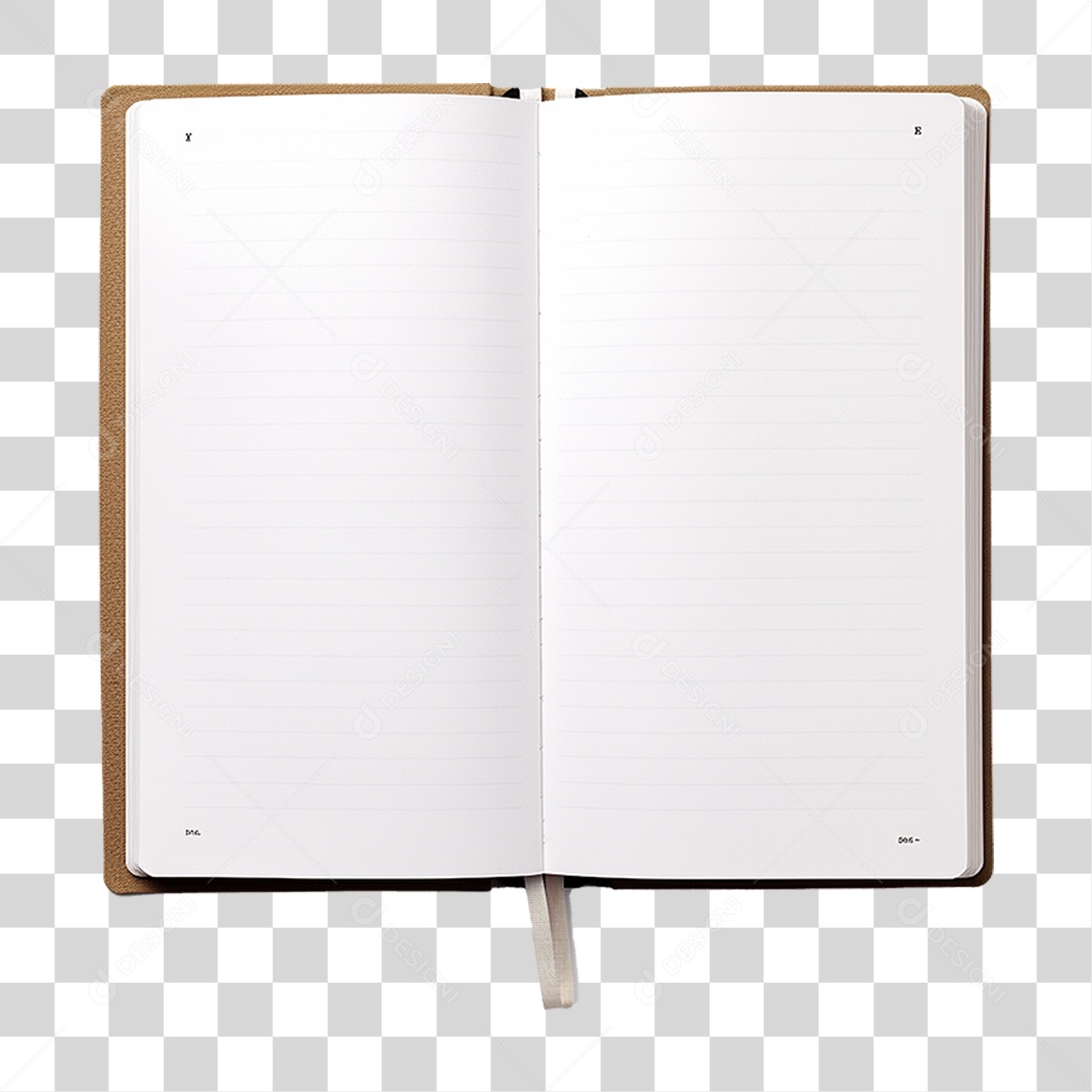 Caderno em Branco Aberto PNG Transparente