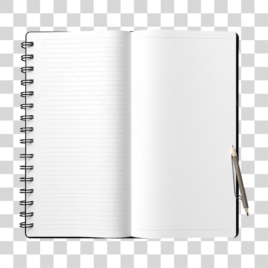 Caderno em Branco Aberto PNG Transparente
