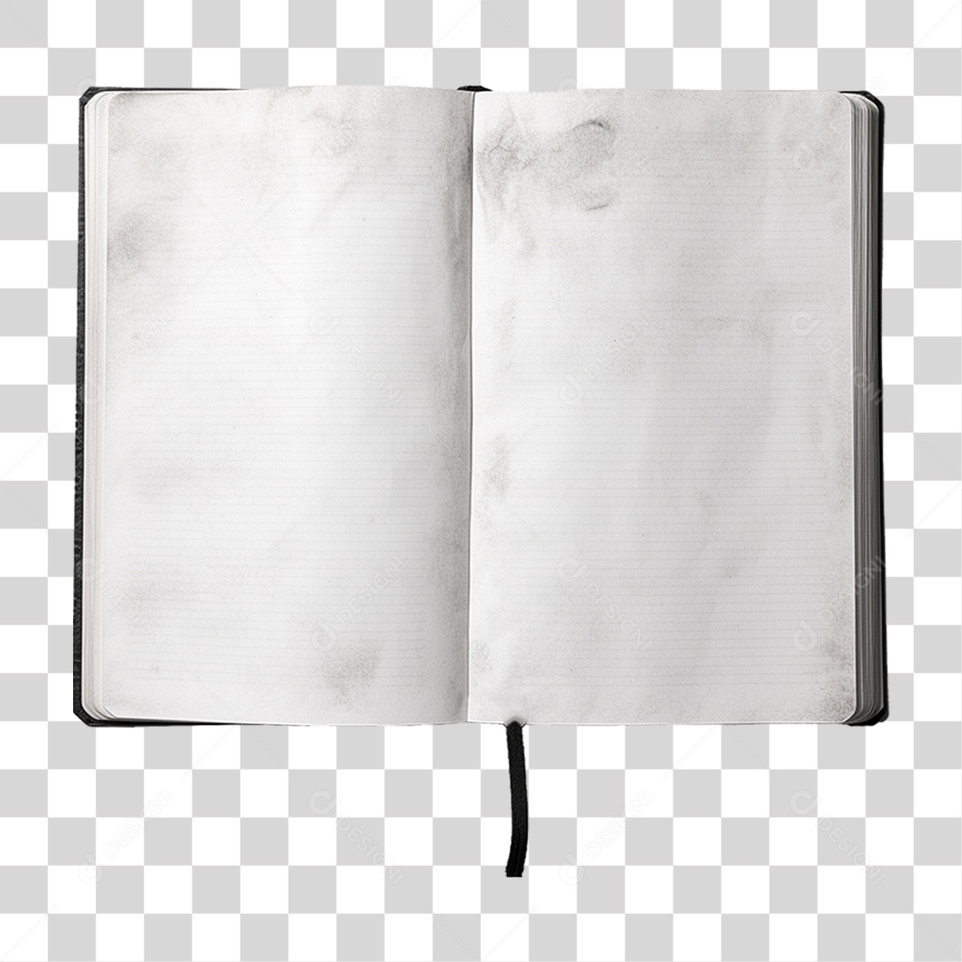 Caderno em Branco Aberto PNG Transparente