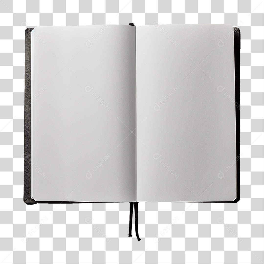 Caderno em Branco Aberto PNG Transparente