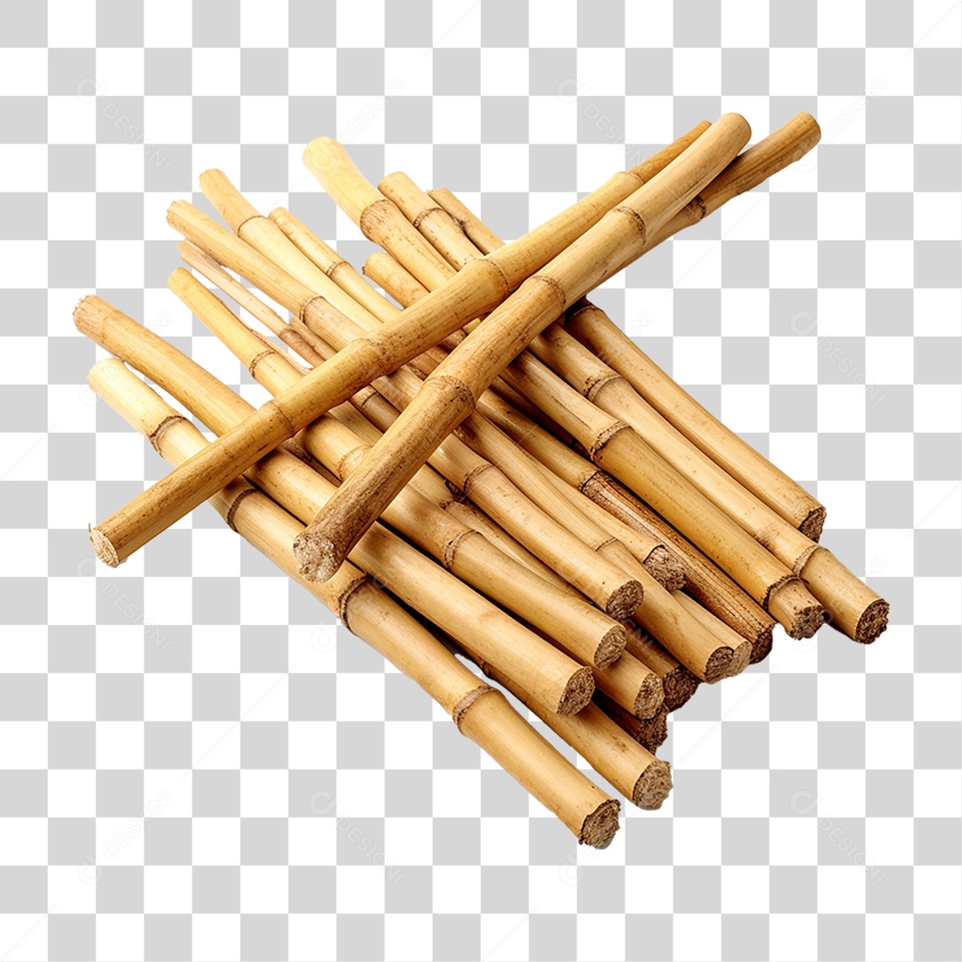 Varas de Bambu Cortadas PNG Transparente