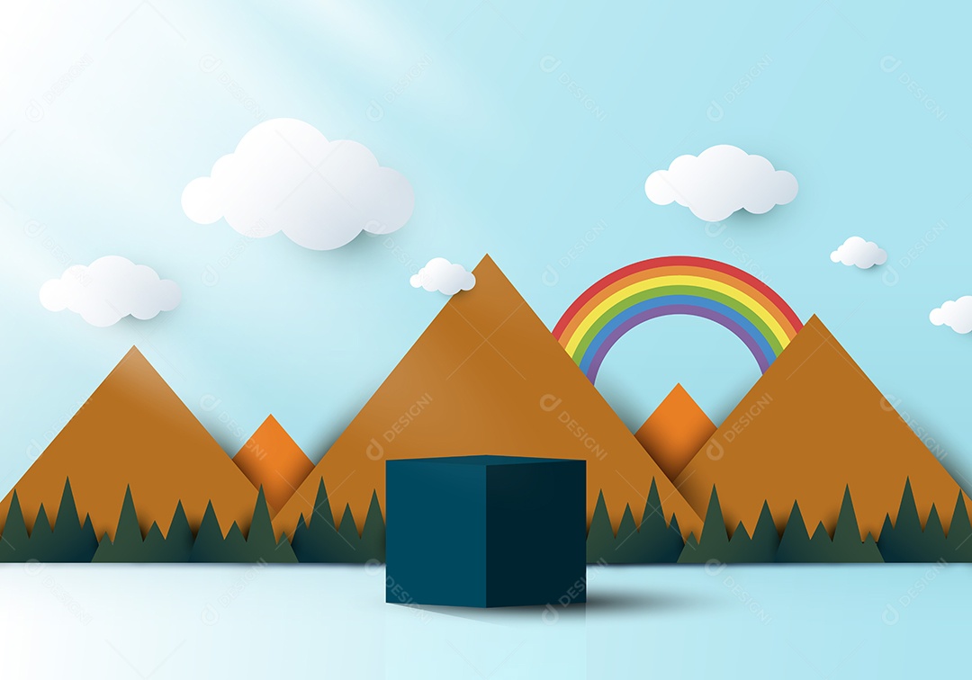 Modelo de Pódio Ilustração Vetor EPS Editável