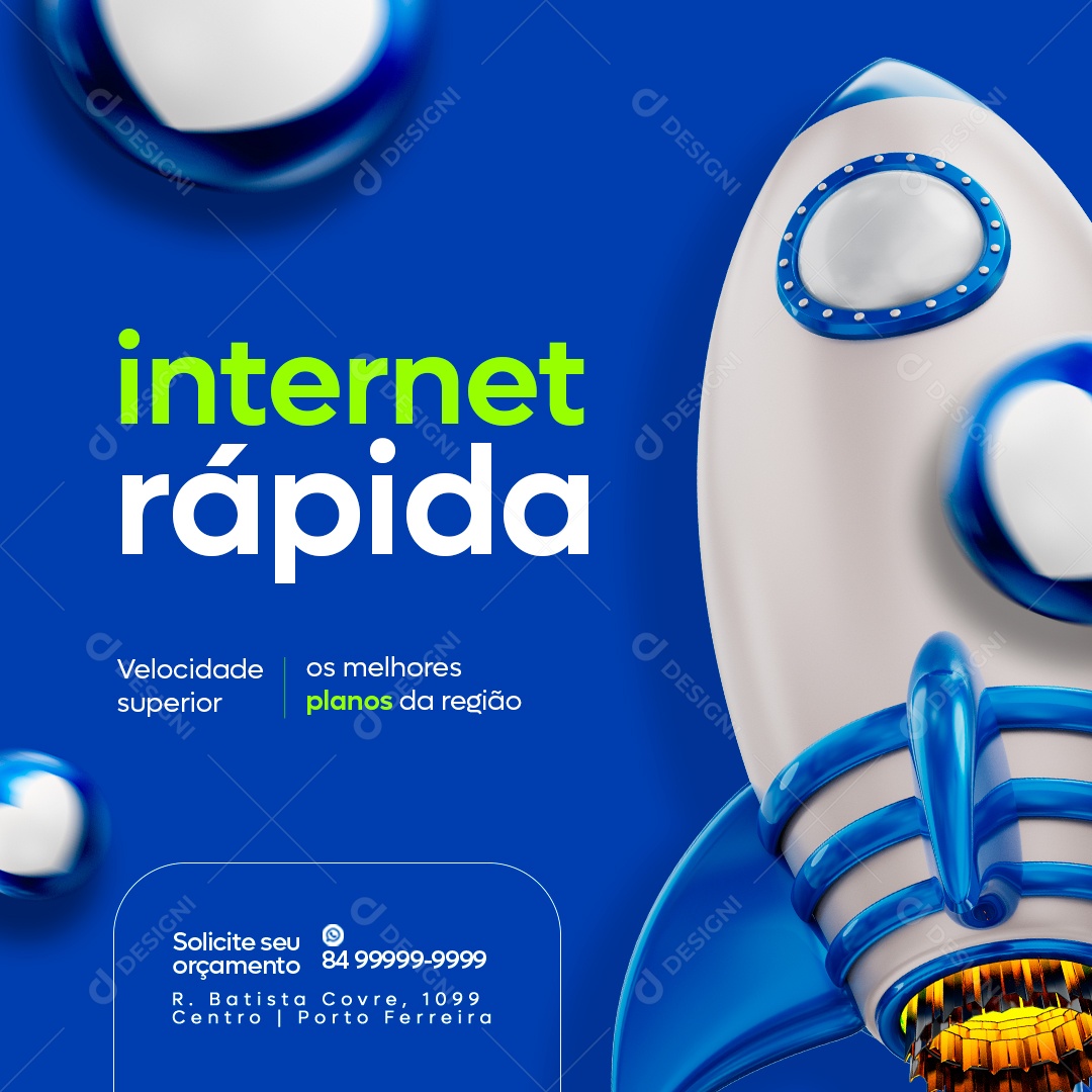 Provedor De Internet Velocidade superior os melhores planos da região Social Media PSD Editável