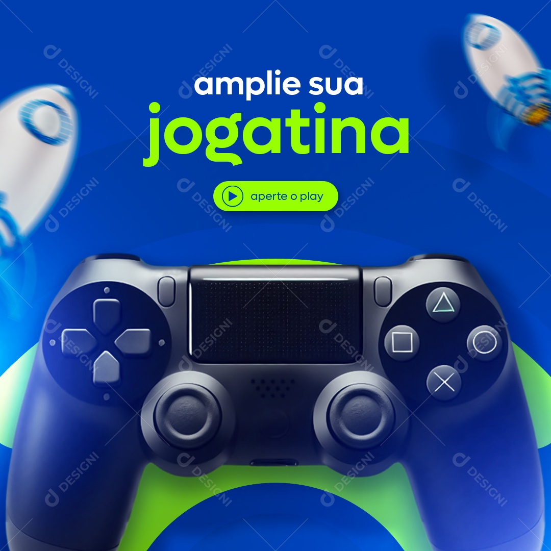 Provedor De Internet amplie sua jogatina aperte o play Social Media PSD Editável