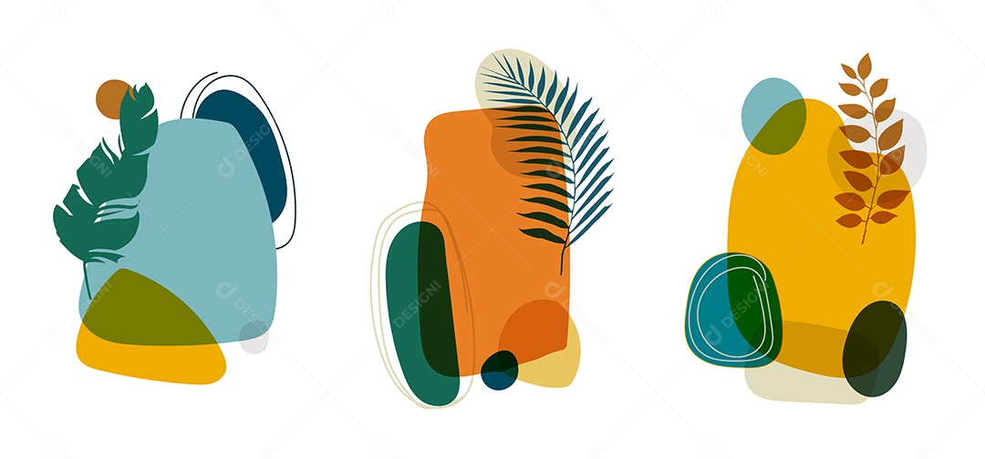 Conjunto de Formas Abstratas Ilustração Vetor EPS