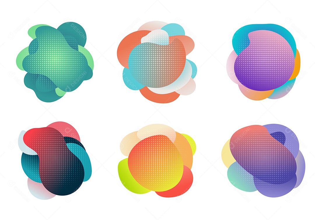 Conjunto de Formas Abstratas Ilustração Vetor EPS