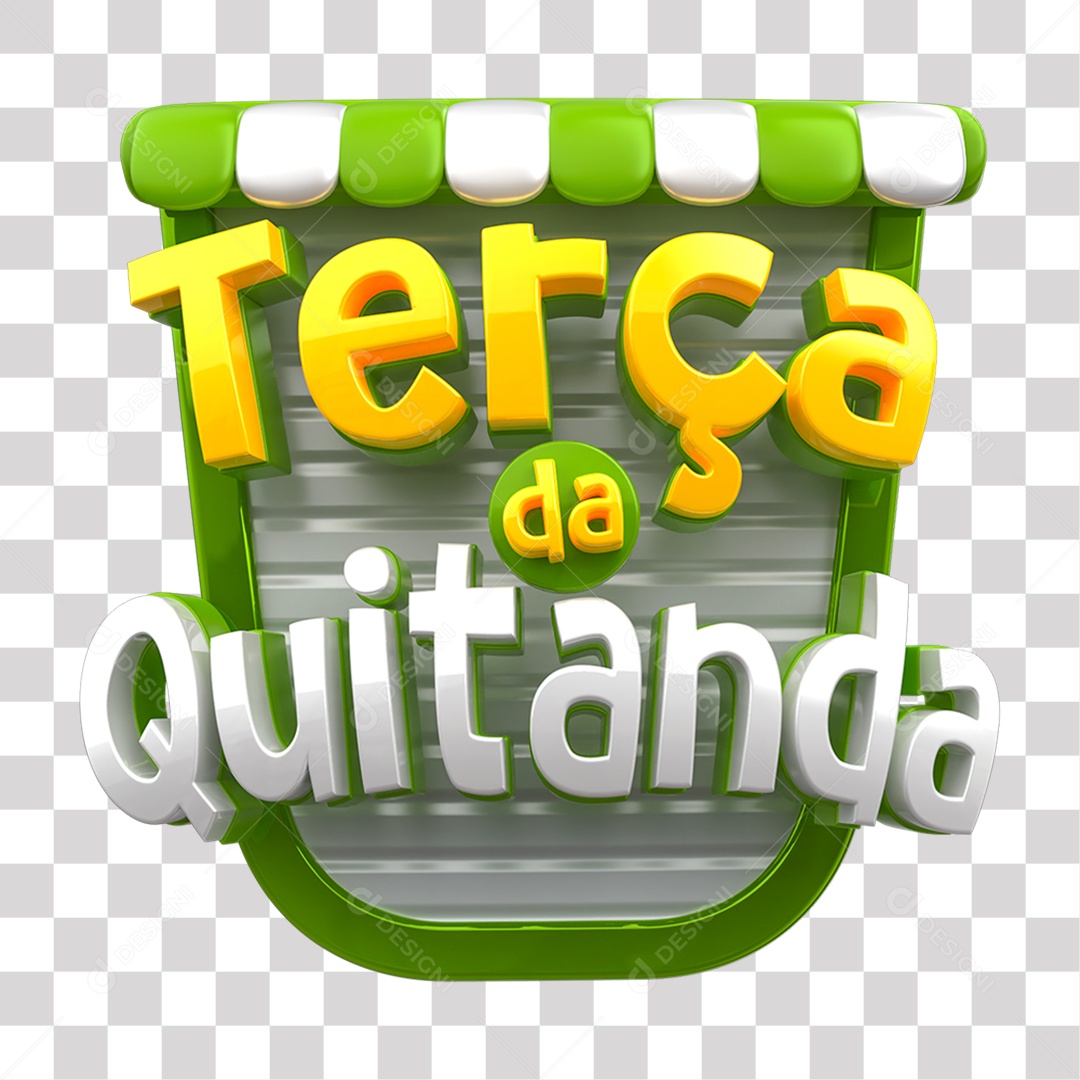 Selo 3D Quinta da Verdura Amarelo Verde e Cinza para Composição PNG Transparente