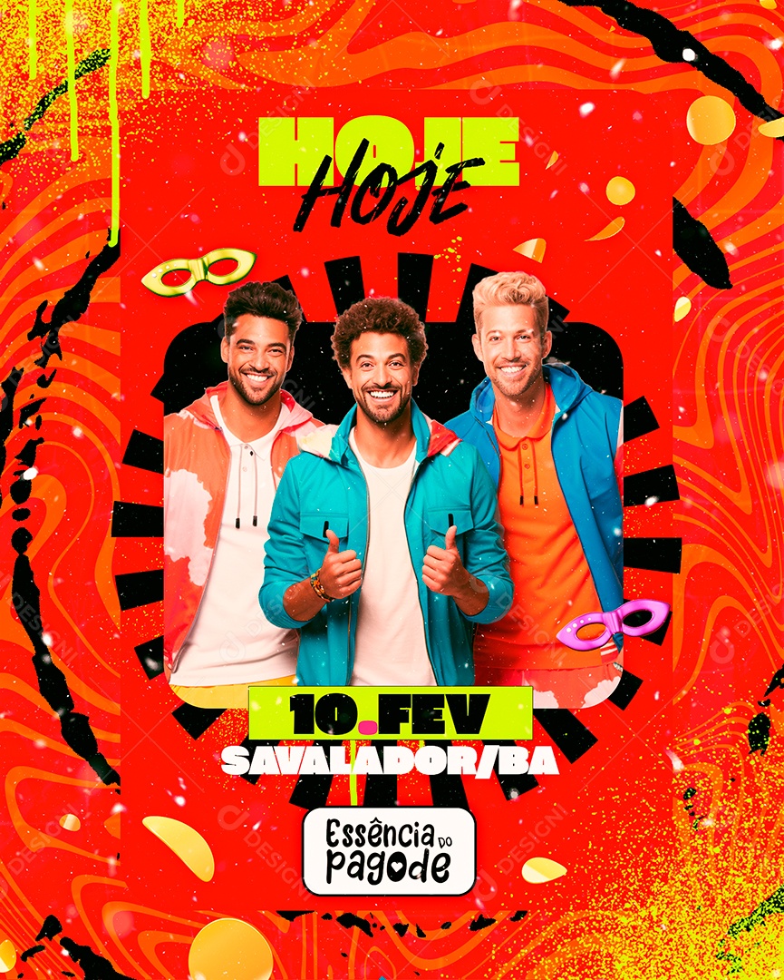 Flyer Carnaval Hoje Essência Do Pagode Social Media PSD Editável
