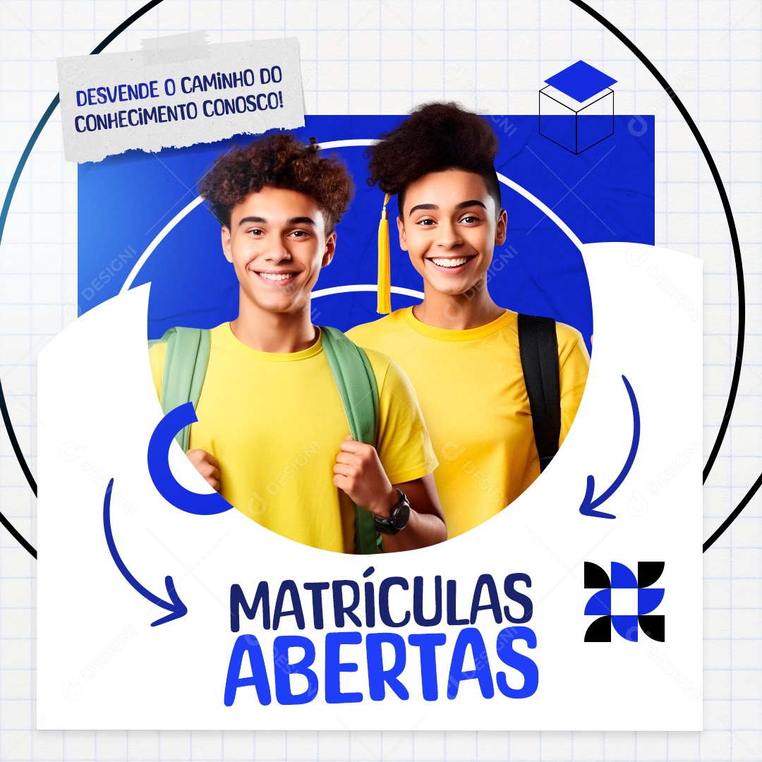 Desvende o Caminho Do Conhecimento Matrículas Abertas Social Media PSD Editável