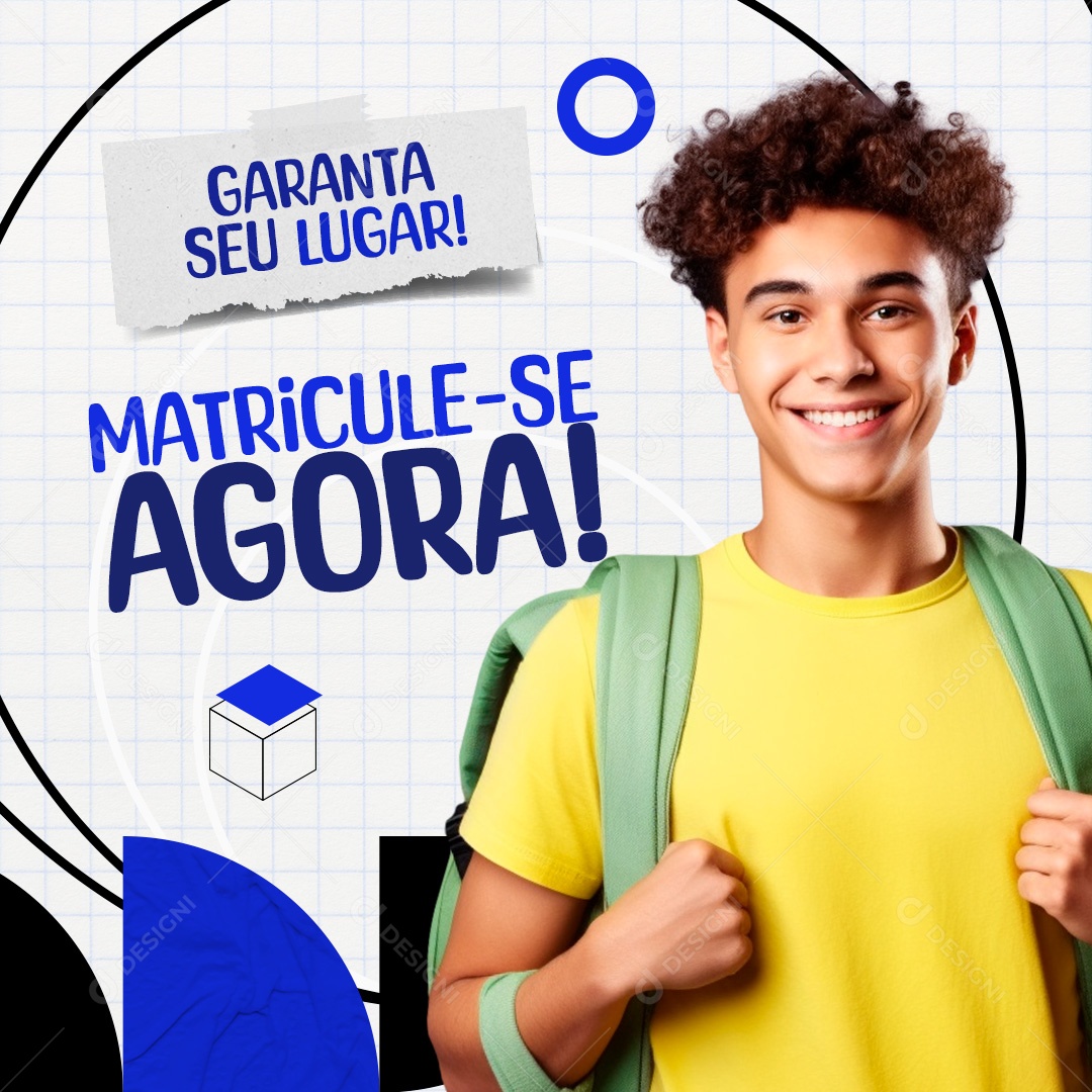 Social Media Garanta Seu Lugar Matrícule-Se Agora PSD Editável