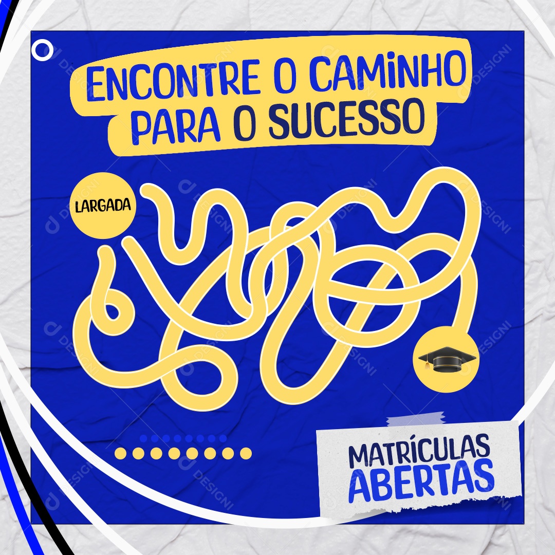 Social Media Encontre o Caminho Para o Sucesso Matrículas Abertas PSD Editável