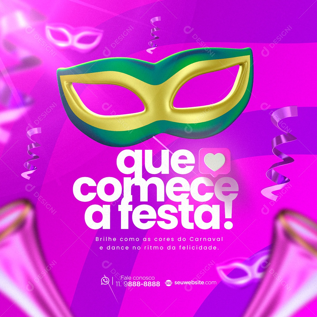 Social Media Que Comece a Festa Brilhe Como as Cores PSD Editável