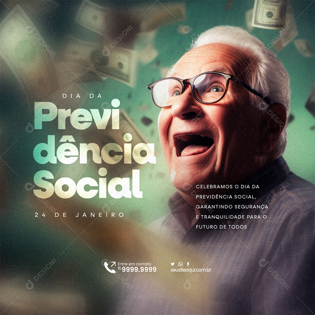 Dia Da Previdência Social Garantindo Segurança e Tranquilidade Social Media PSD Editável