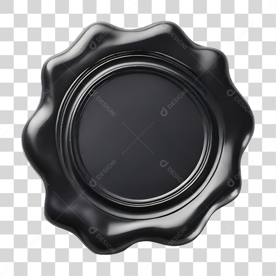 Selo de Cera Preto PNG Transparente