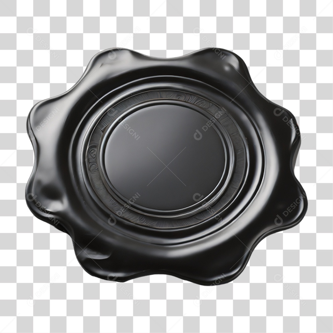 Selo de Cera Preto PNG Transparente
