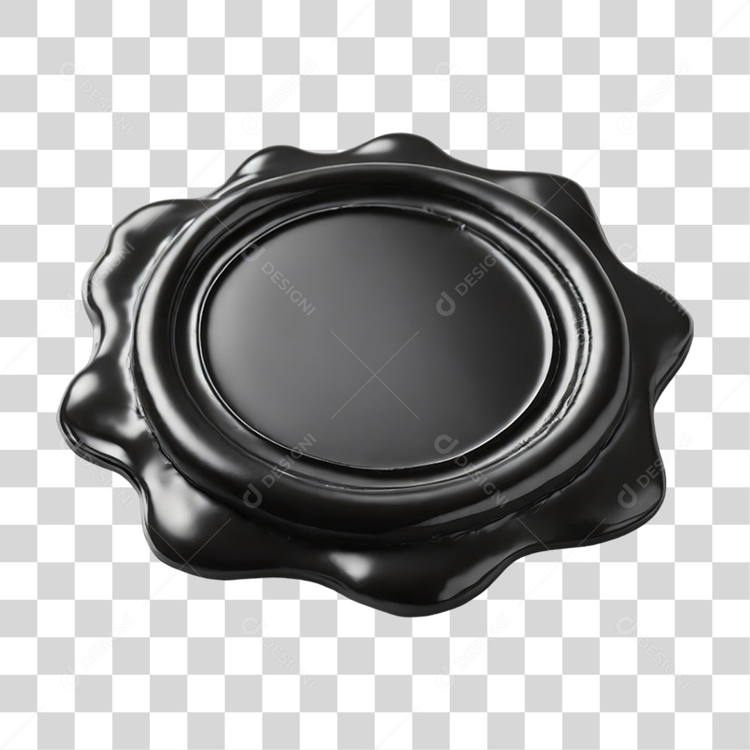 Selo de Cera Preto PNG Transparente