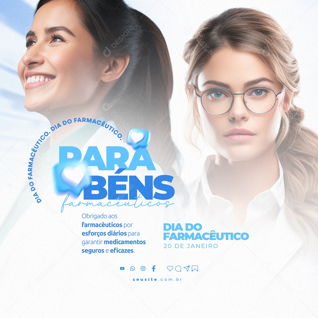 Dia Do Farmacêutico 20 De Janeiro Social Media PSD Editável