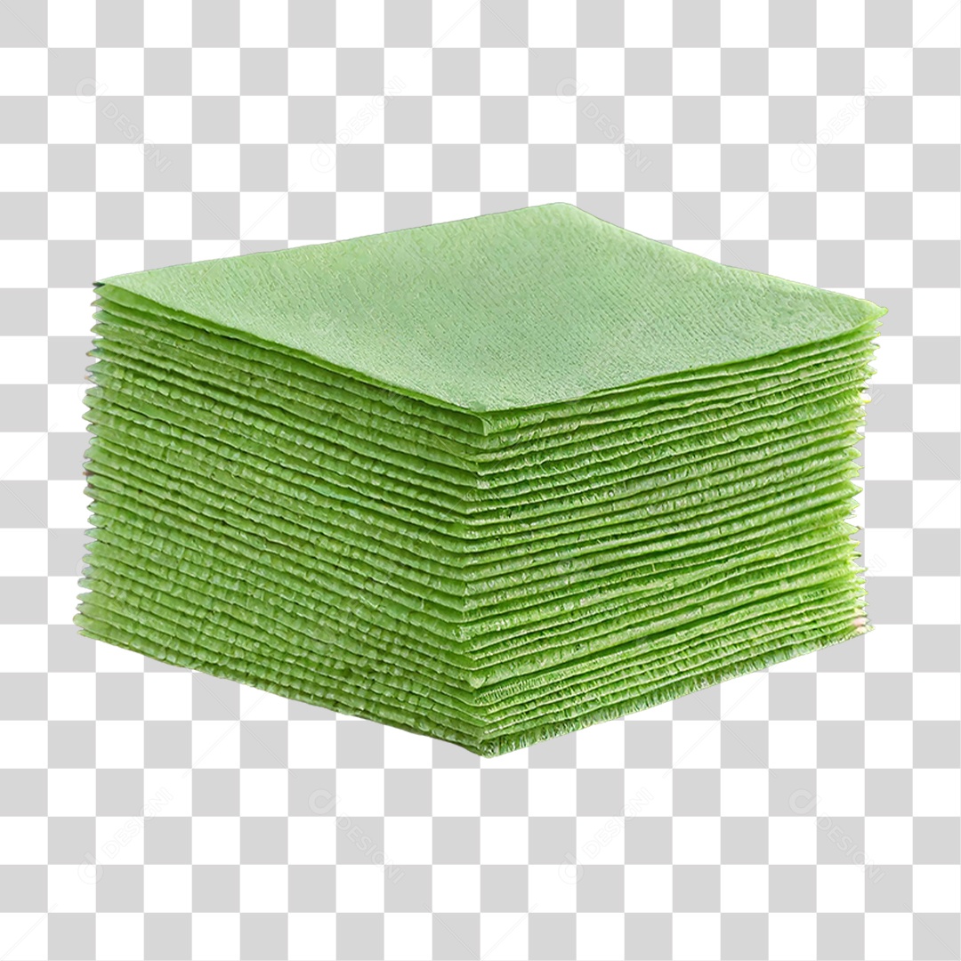 Pilha de Guardanapos Verdes PNG Transparente