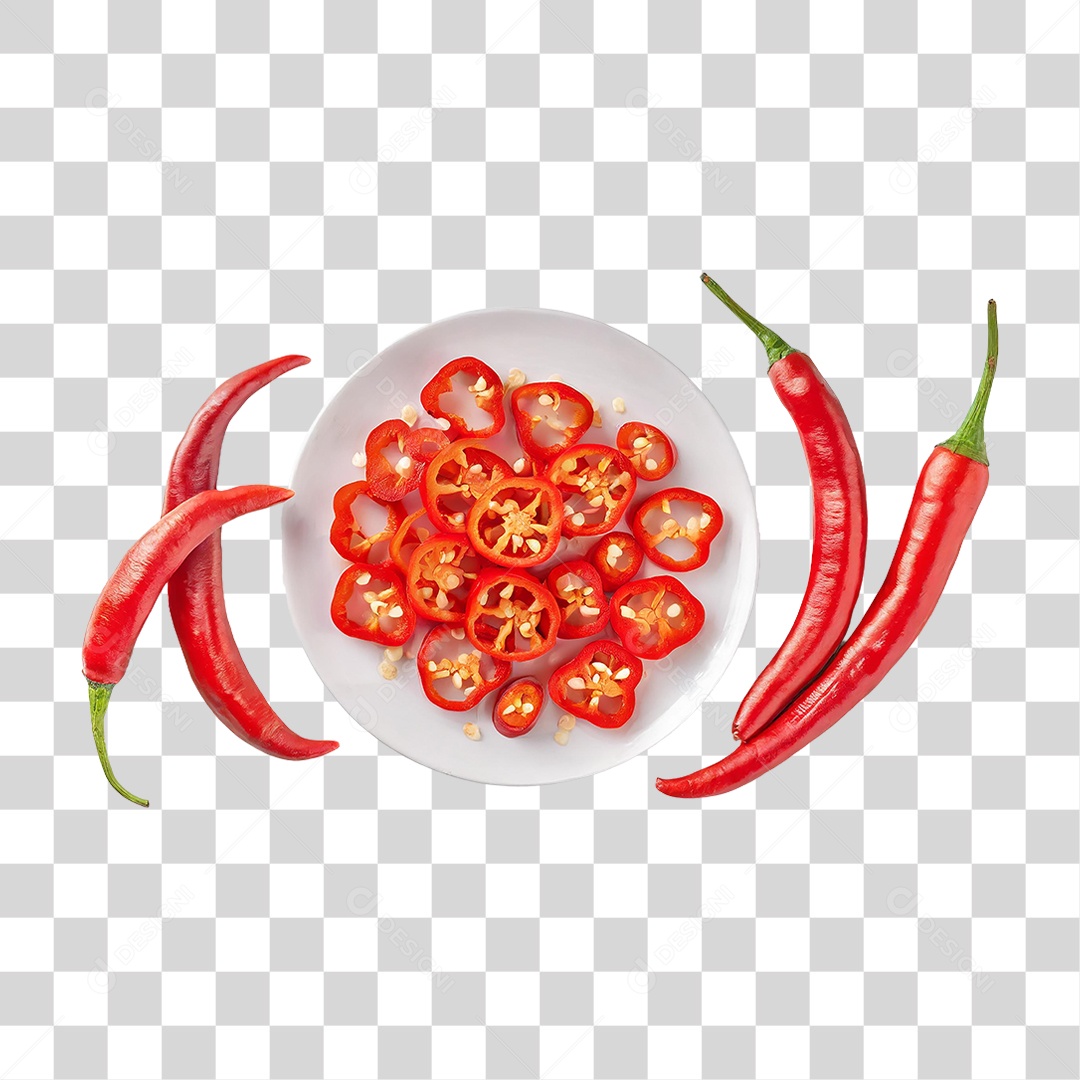 Fatias ou Pedaços de Pimenta Vermelha PNG Transparente