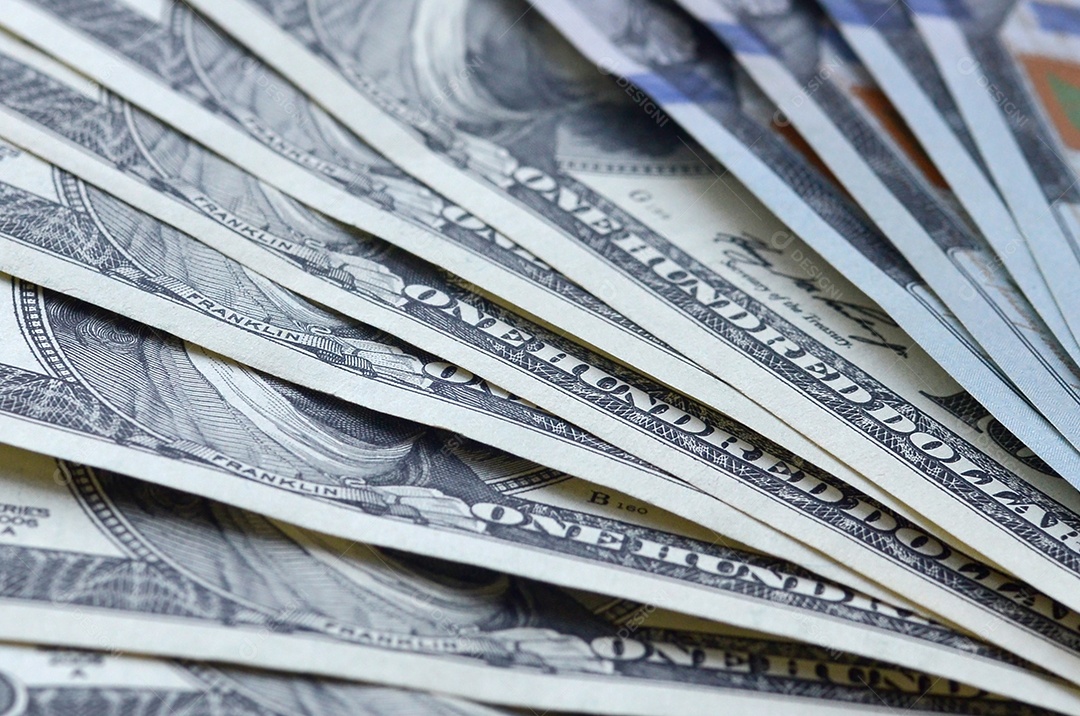 Muitas notas de 100 dólares fundos americanos