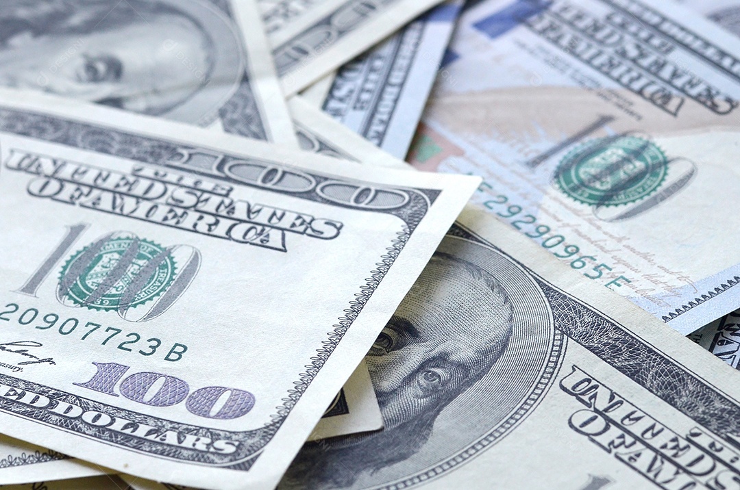 Muitas notas de 100 dólares fundos americanos