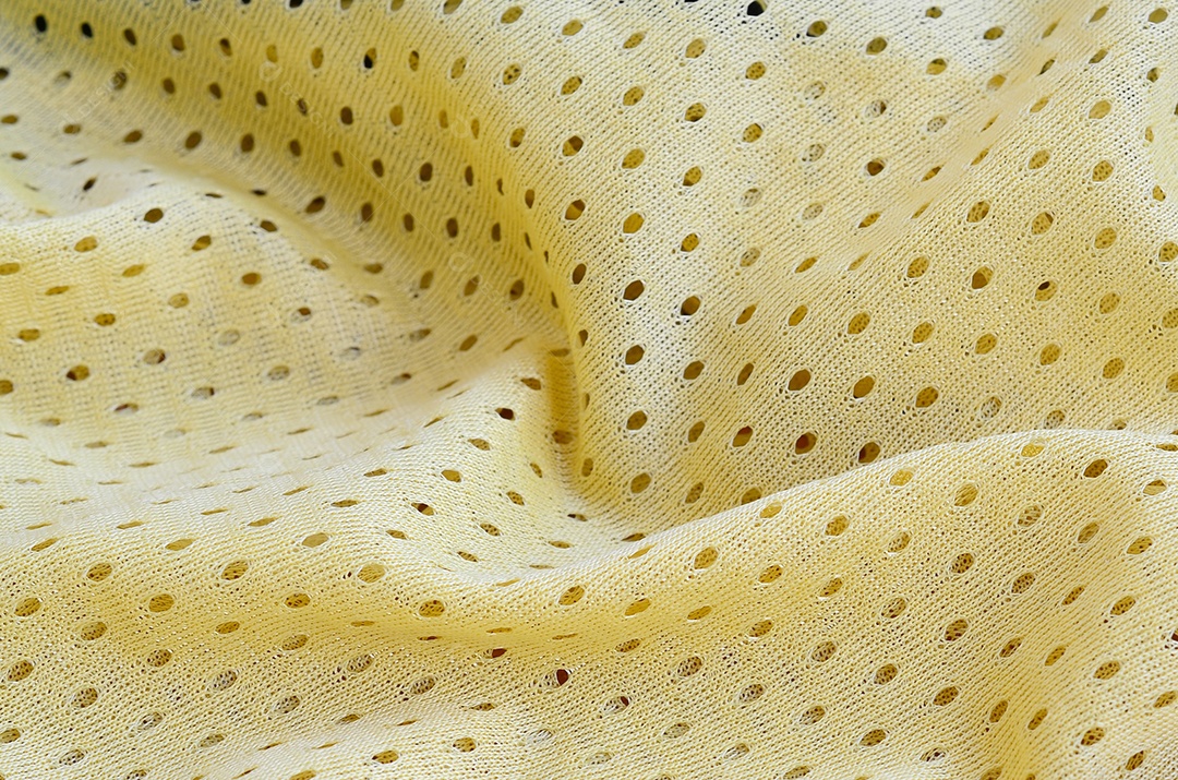 Tecido desgaste esportivo de malha amarela