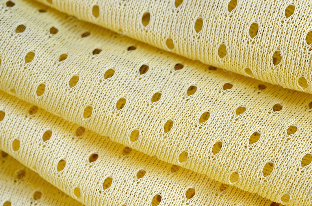 Textura de tecido desgaste esportivo de malha amarela