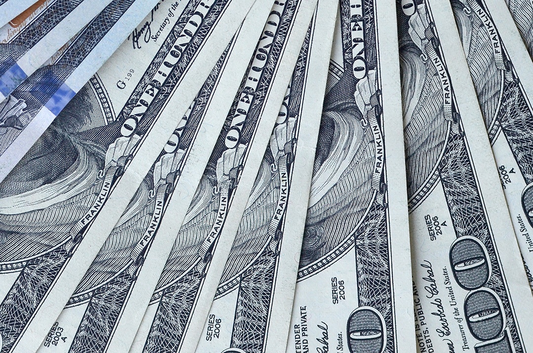 Fundo de notas de 100 dólares