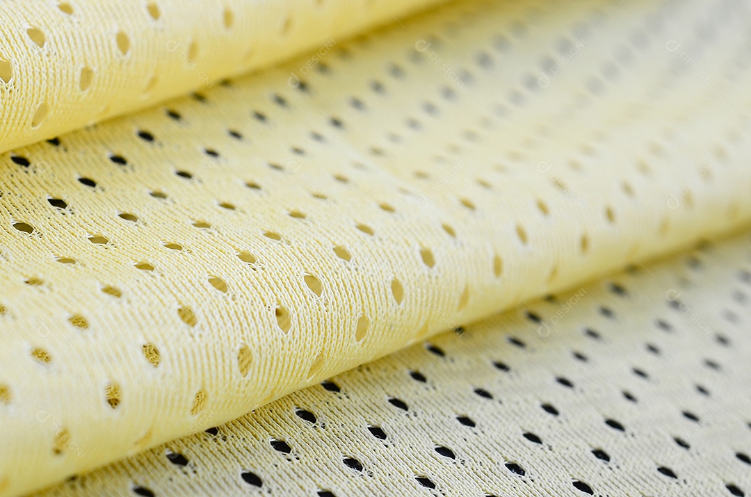 Textura de tecido desgaste esportivo de malha amarela