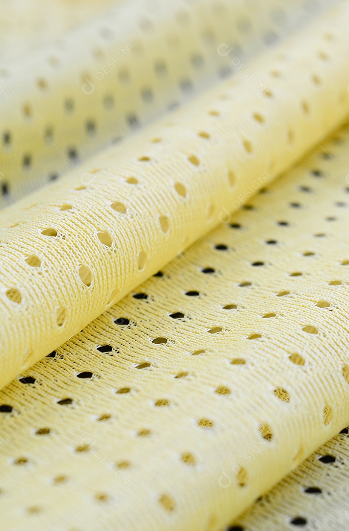 Textura de tecido desgaste esportivo de malha amarela