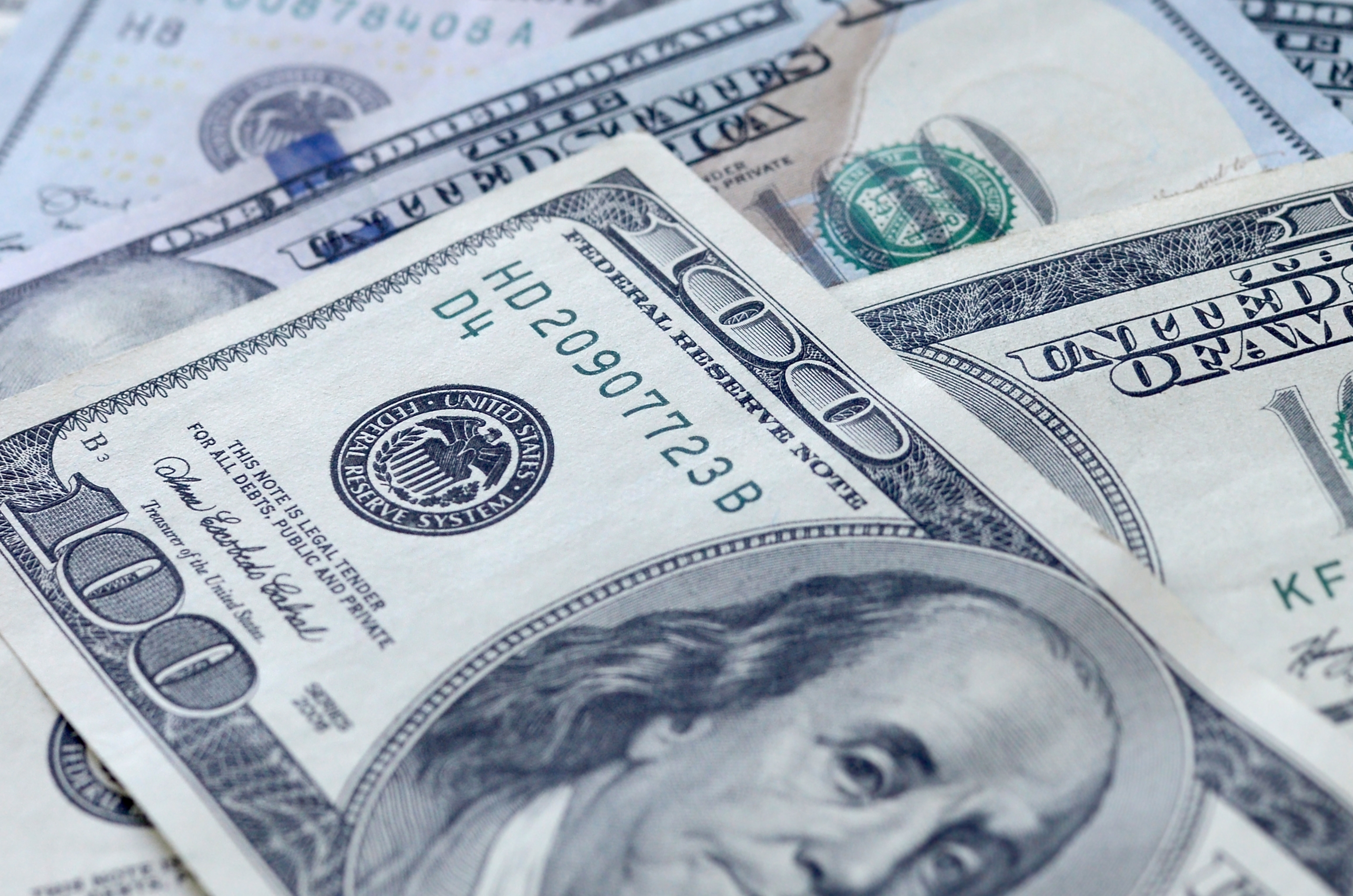 Fundo de notas de 100 dólares