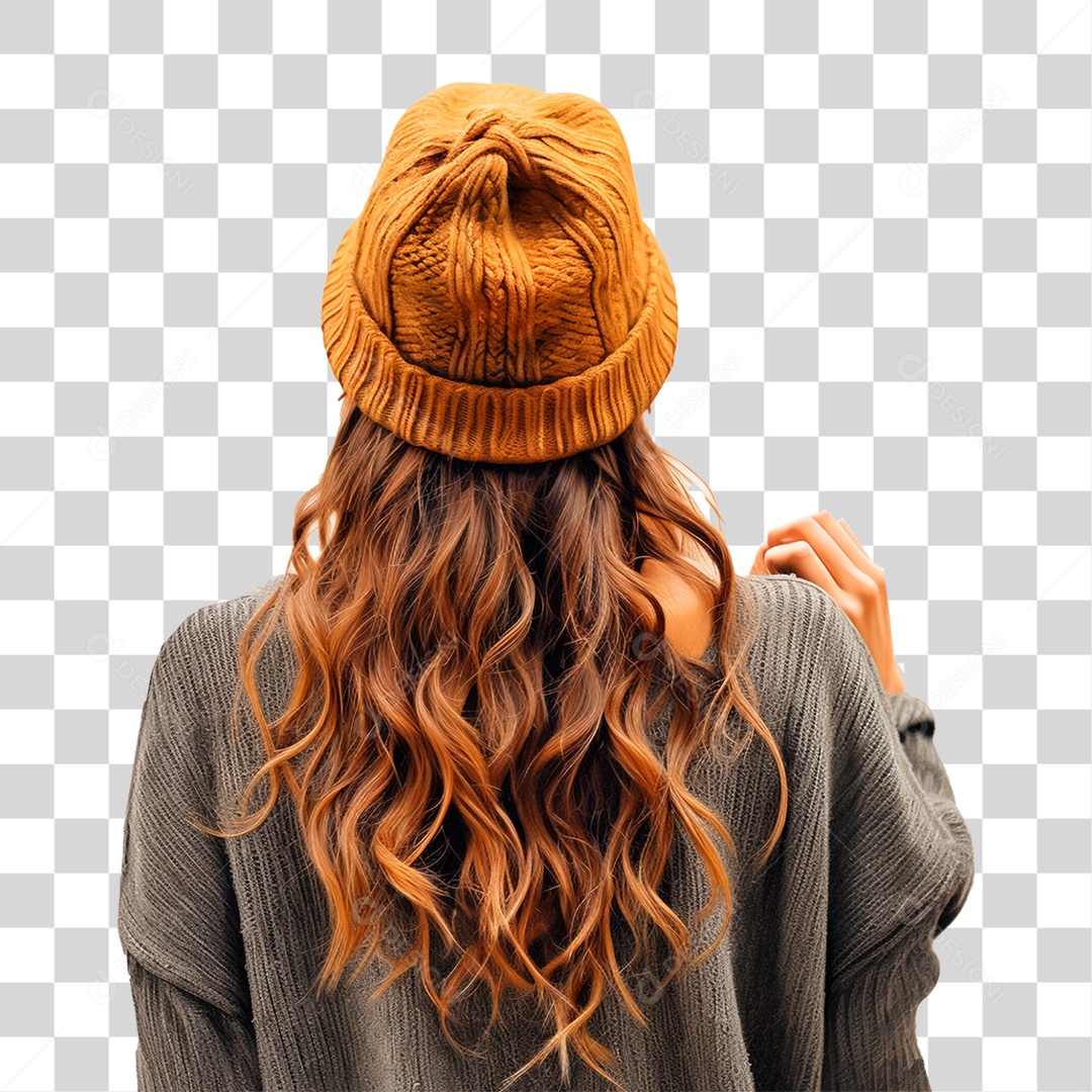 Mulher de Touca PNG Transparente