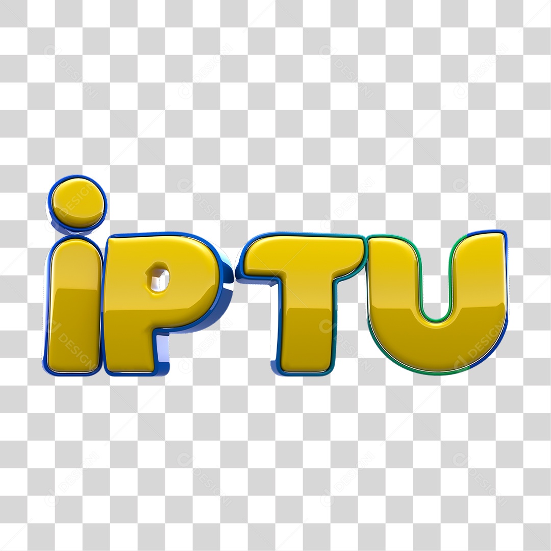 Texto 3D Iptu Casas PNG Transparente