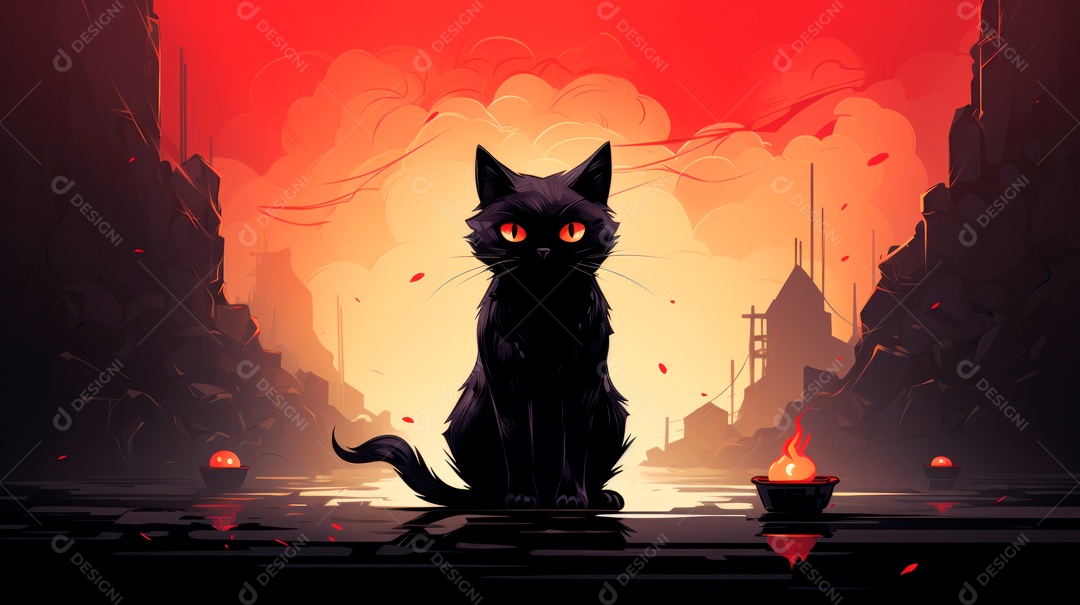 Dia de Valorização do Gato Preto, 17 de agosto IA generativa.