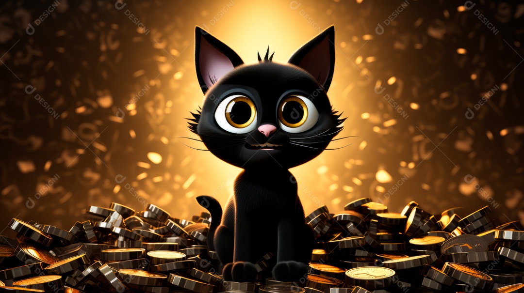 Dia de Valorização do Gato Preto, 17 de agosto IA generativa.