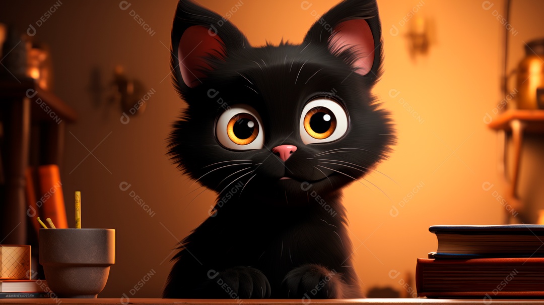 Dia de Valorização do Gato Preto, 17 de agosto IA generativa.