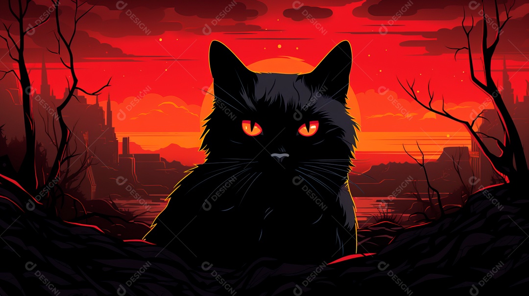 Dia de Valorização do Gato Preto, 17 de agosto IA generativa.