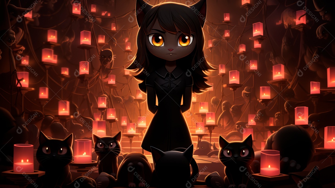 Dia de Valorização do Gato Preto, 17 de agosto IA generativa.